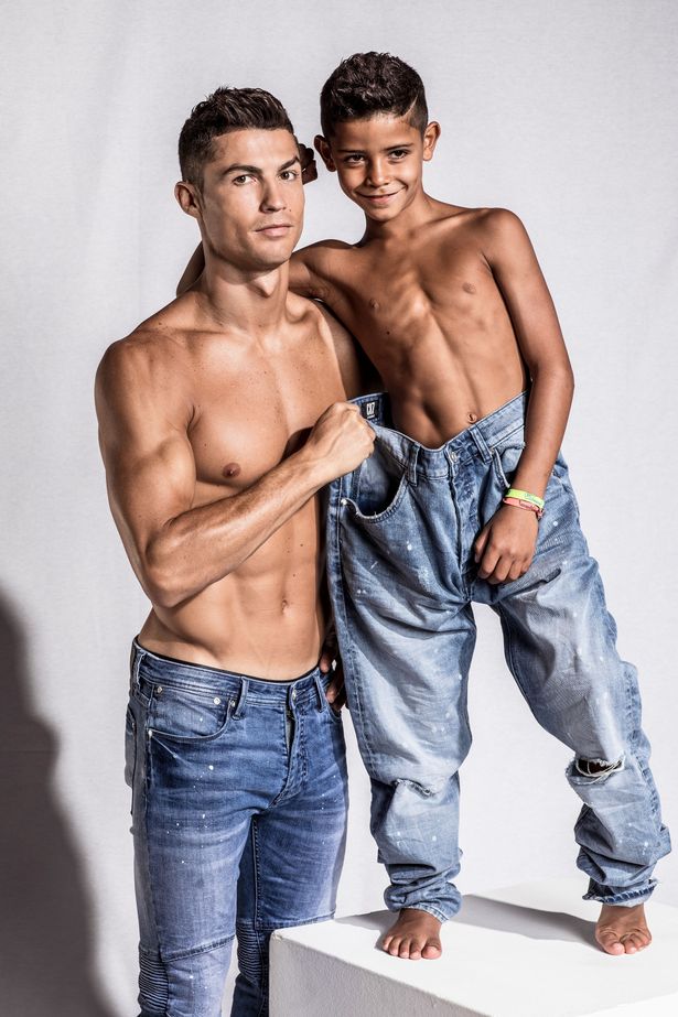 Cristiano Ronaldo And Son Look Adorable In Denim For New Ad Campaign
