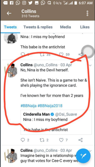 Here’s Why Nina’s Alleged Boyfriend Calls Her A ‘Devil’