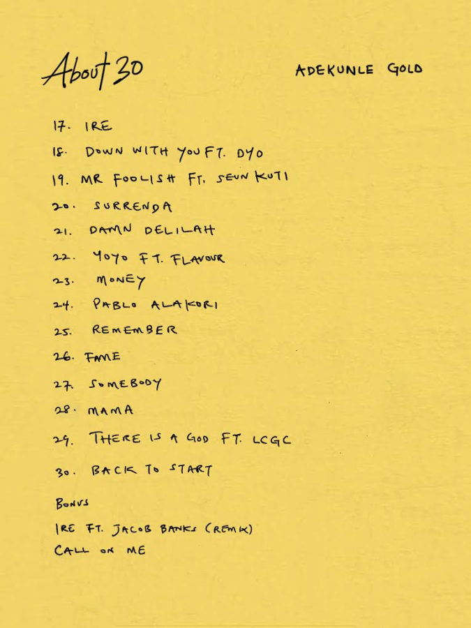 Adekunle Gold Set To Release #About30 Album | View Tracklist
