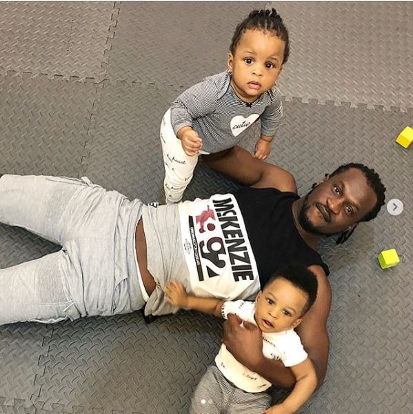 Cute Photos of Paul Okoye Playing With His Twins