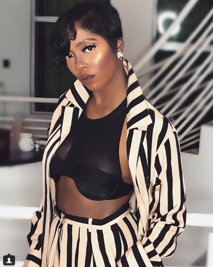 Tiwa Savage Is Shins As She Steps Out In Stripes