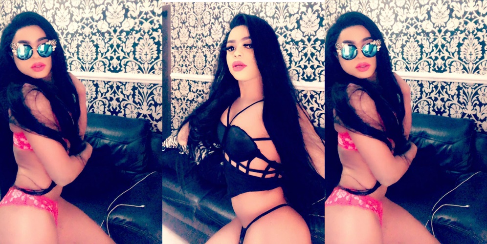 Bobrisky shows off his assets in thong bikinis