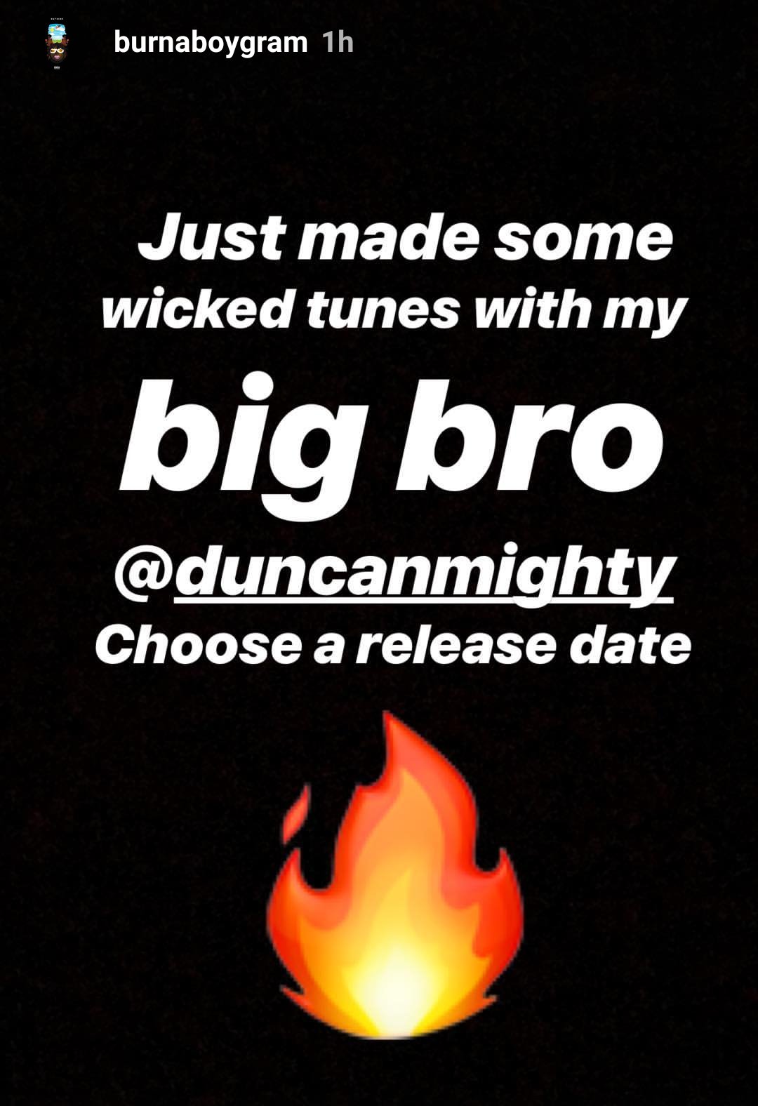 Burna Boy Links Up With Duncan Mighty For New Collaboration