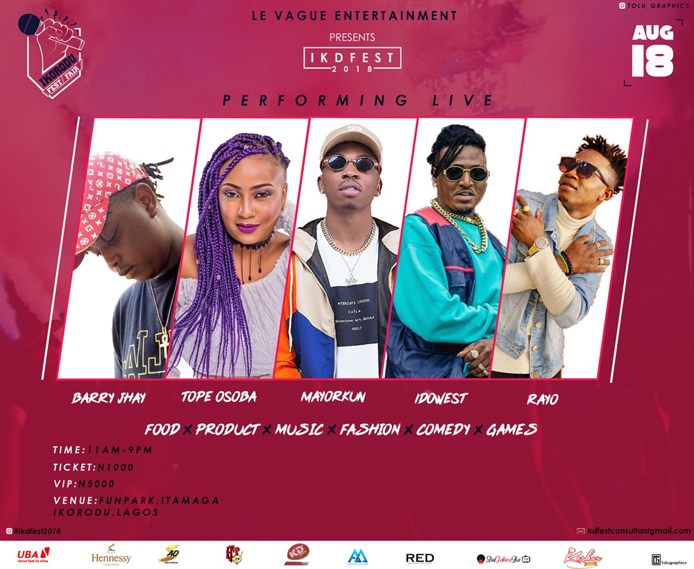 #IKDFEST2018: Mayorkun, Idowest, Tope Osoba , Jigan Babaoja Stars Ikorodu Festival 2018  