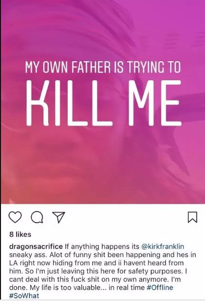 Kirk Franklin’s Estranged Son Alleges Gospel Singer Is Trying To Kill Him