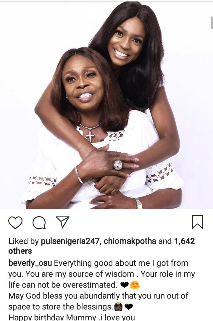 Beverly Osu Celebrates Mother’s Birthday With This Lovely Message