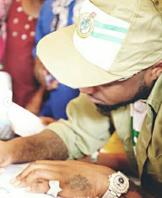 Commotion In Lagos NYSC Camp As Davido Resumes For Youth Service