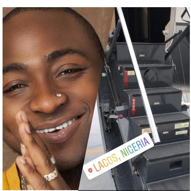 DMW Boss “Davido” Receives Private Jet As It Lands In Lagos