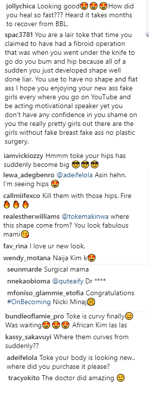 Fans Accuse Toke Makinwa Of Getting Plastic Surgery