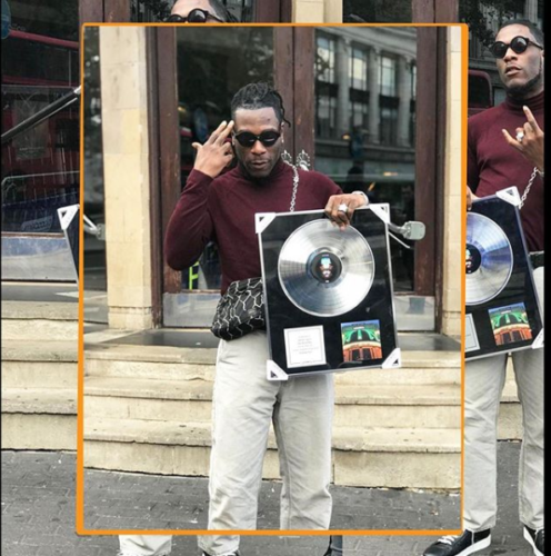 [PHOTO] Burna Boy Shows Off His O2 Brixton Academy Sold Out Status Plaque