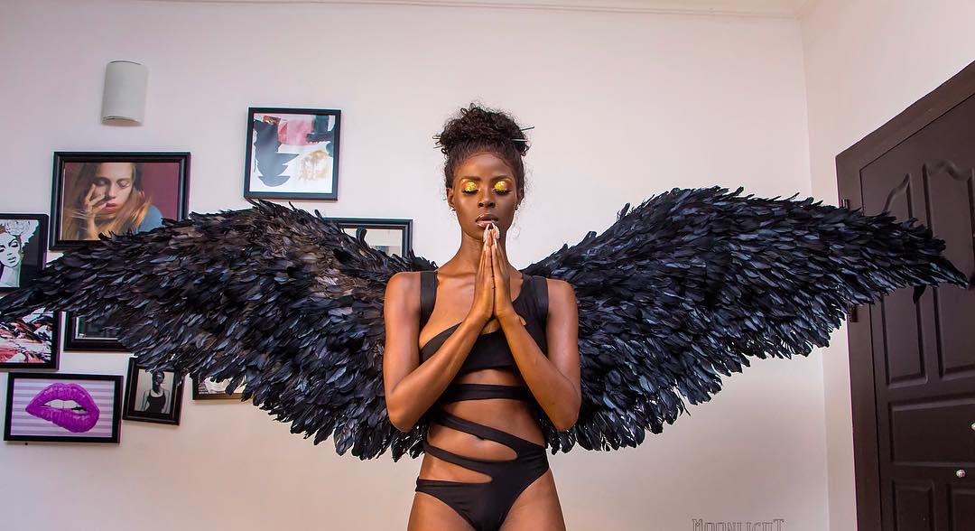 PHOTOS:#BBNaija Khloe Prays To The “Devil” As She Dresses As Dark Angel