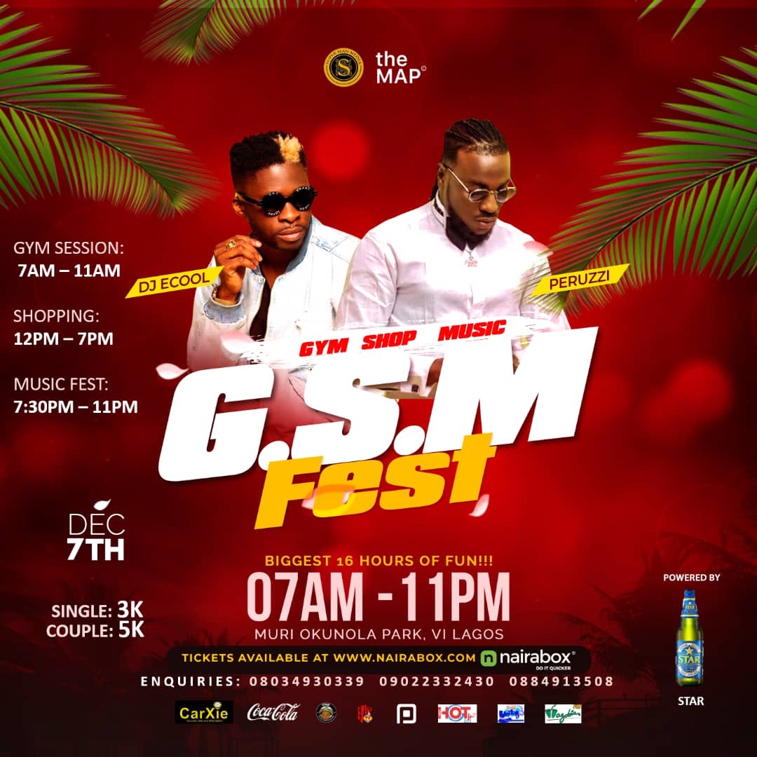 PERUZZI & DJ ECOOL set to shutdown LAGOS with the GYM, SHOP & MUSIC FEST.