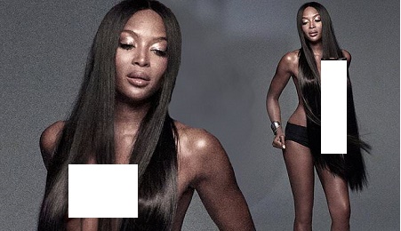 Naomi Campbell Goes Topless In Smouldering Photoshoot