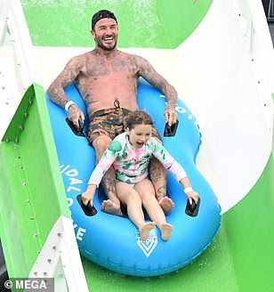 David Beckham takes kids to Miami water park but his hot body stole the show instead (many photos)