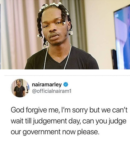 Naira Marley begs God to judge our Government now