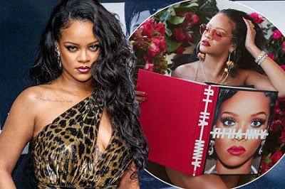 Rihanna poses n*ked as she carefully covers her figure with gigantic book
