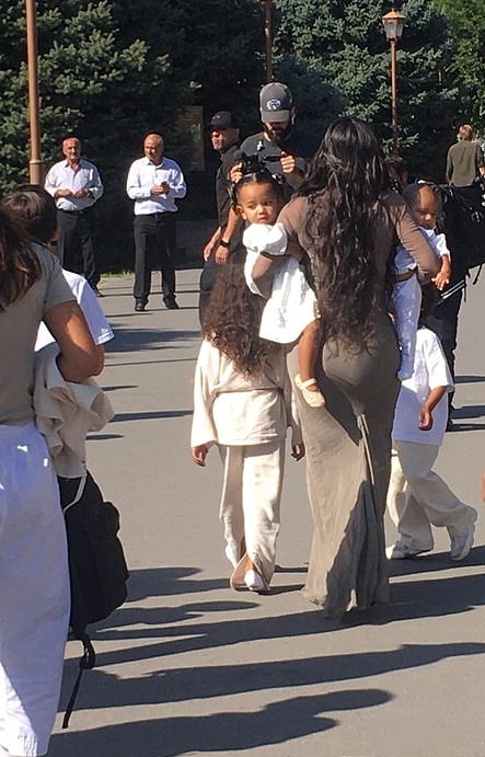 Kim Kardashian takes her kids for baptism in Armenia