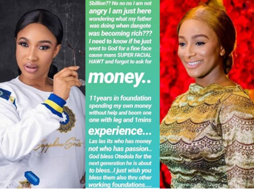 What was my father doing when Dangote was becoming rich? – Tonto Dikeh reacts to Otedola’s 5billion donation to charity
