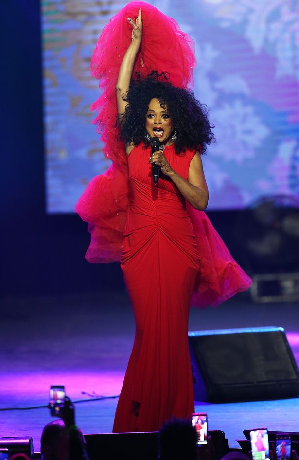 Diana Ross looks Supreme in red as she headlines World Aids Day concert in Texas