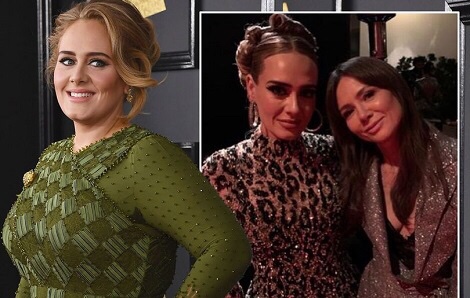 Adele shows off her incredible seven stone weight loss at Jay Z and Beyonce’s Oscars party