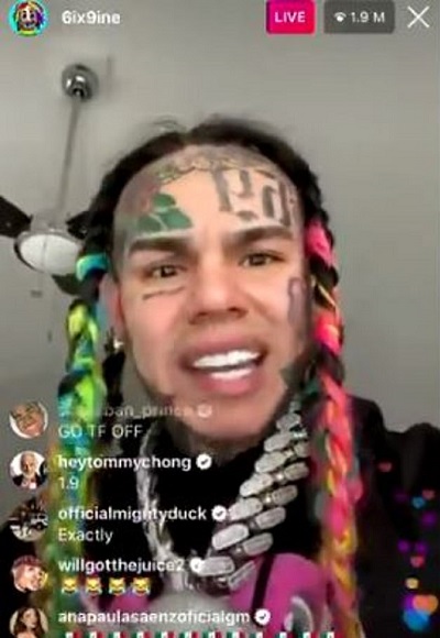 Tekashi 69 breaks instagram live stream record with 2million viewers as he releases first song since release from prison