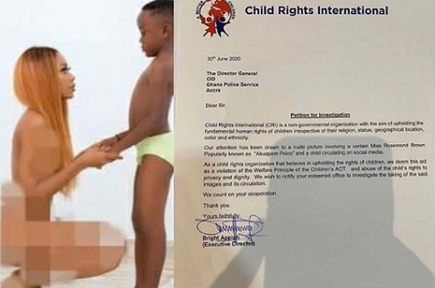 Child Rights International petitions Ghana Police to probe actress Akuapem Poloo’s nude photo with her son