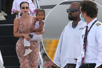 Kim Kardashian and Kanye West jet into Miami after holiday ‘which saved marriage’