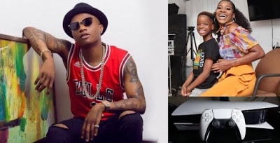 Wizkid buys his son, Boluwatife a PS5 for Christmas