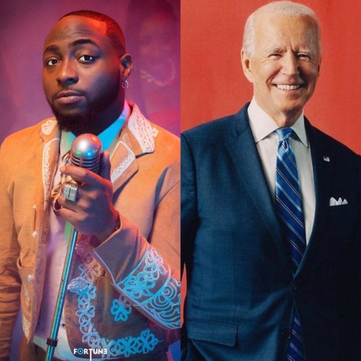 Davido Sends Congratulatory Message To The US President, Joe Biden