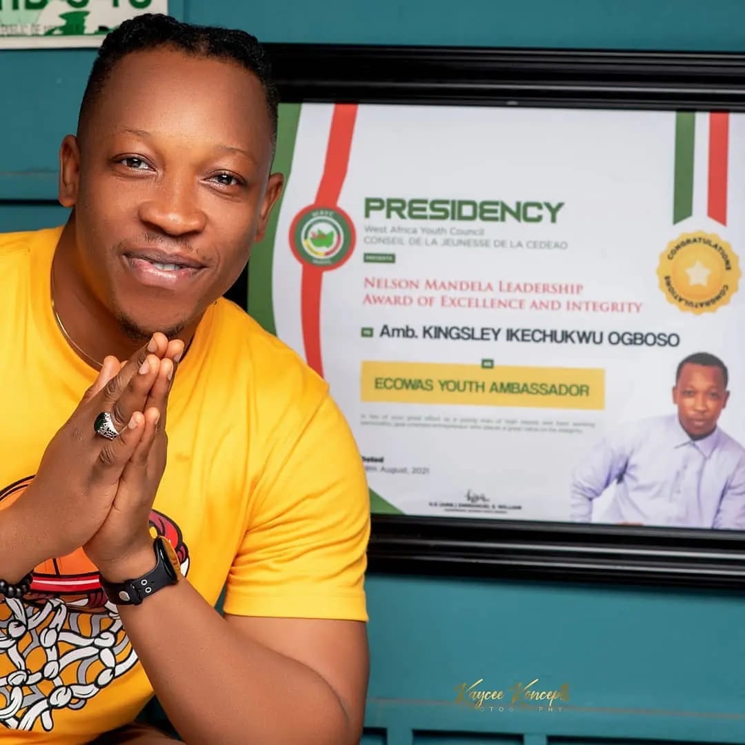Nigerian Actor, Kingsley Ogboso, is now a proud Ecowas Youths Council  Ambassador