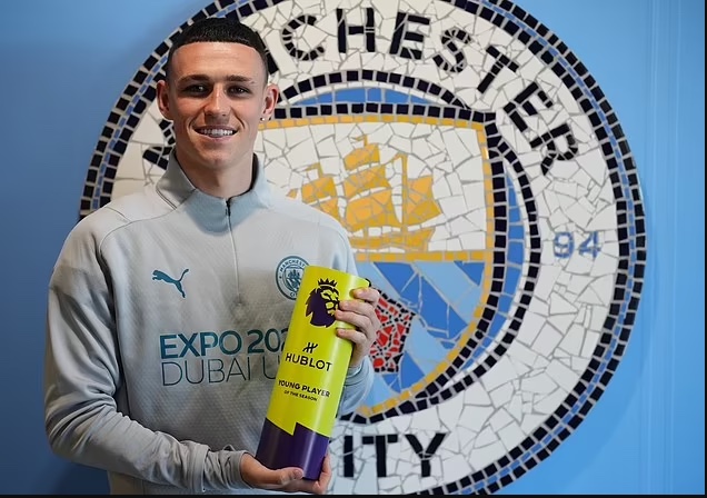 Footballer , Phil Foden wins Premier League Young Player of the Year award for the second season in a row