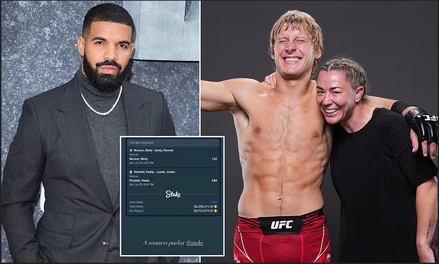 Drake wins £3million bet after staking £1.9m on Liverpool duo Paddy Pimblett and Molly McCann to win at UFC London