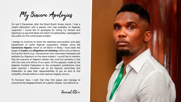 Samuel Eto’o Apologises For Attacking Man