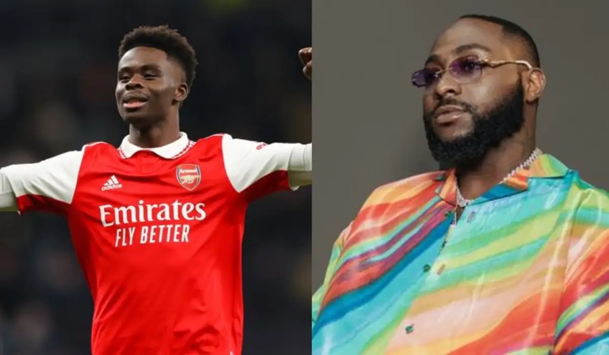 Arsenal Star, Bukayo Saka Brands Davido’s TIMELESS Album FIRE