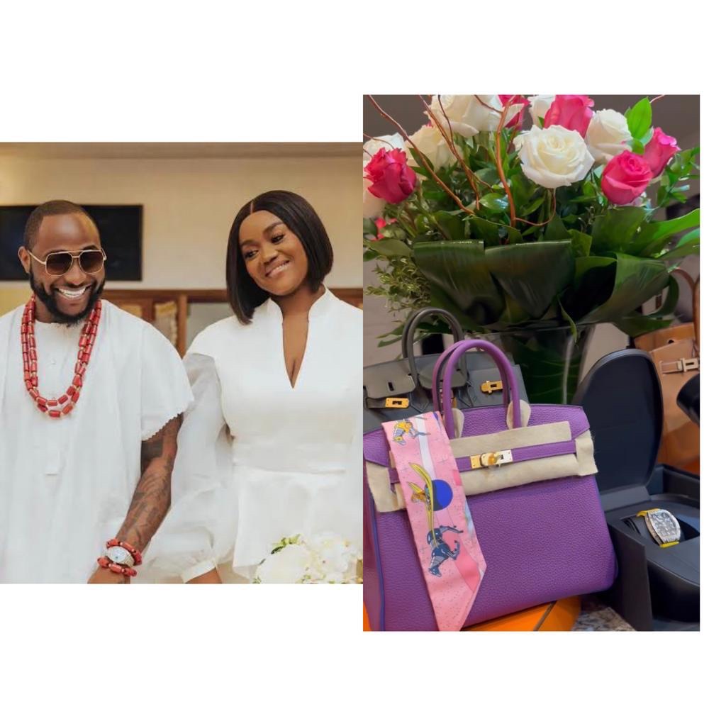 Singer , Davido gifts his wife Chioma 4 Birkin bags and Richard Mille watch to celebrate her 28th birthday