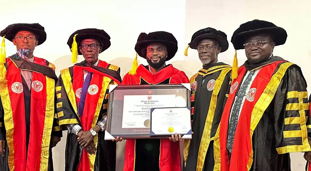 Singer, Mercy Chinwo’s husband bags honorary doctorate degree