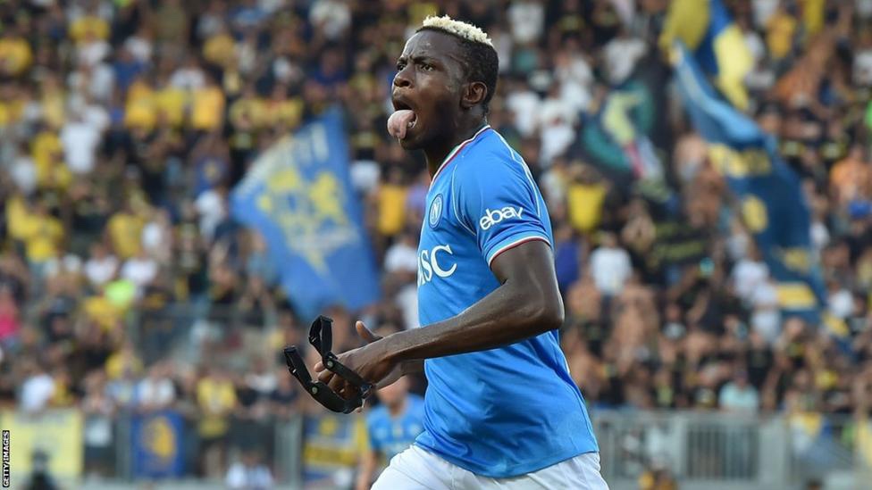 Nigerian footballer , Victor Osimhen scores twice as Napoli FC begin defence of Serie A title