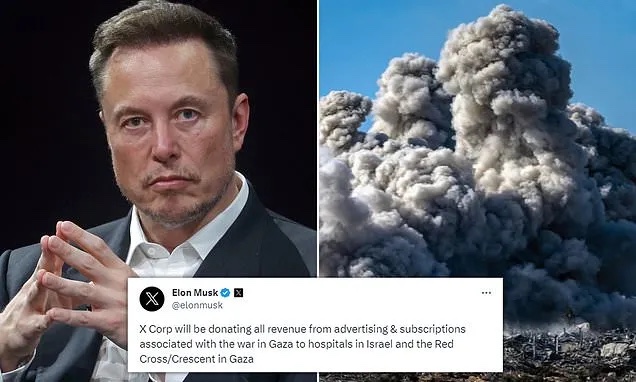 Elon Musk to donate X advertising revenue to hospitals in Israel and Red Cross in Gaza