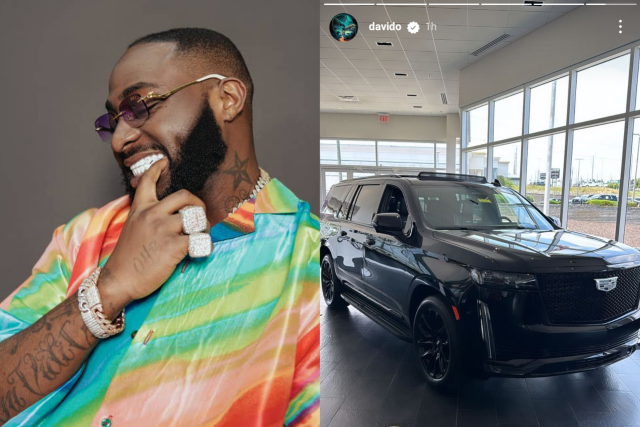 Davido splashes millions on Cadillac Escalade SUV 2024