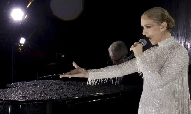 Celine Dion returns on stage at the Paris Olympics opening ceremony