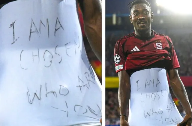 Footballer celebrates goal with ‘I am a Chosen’ inscription