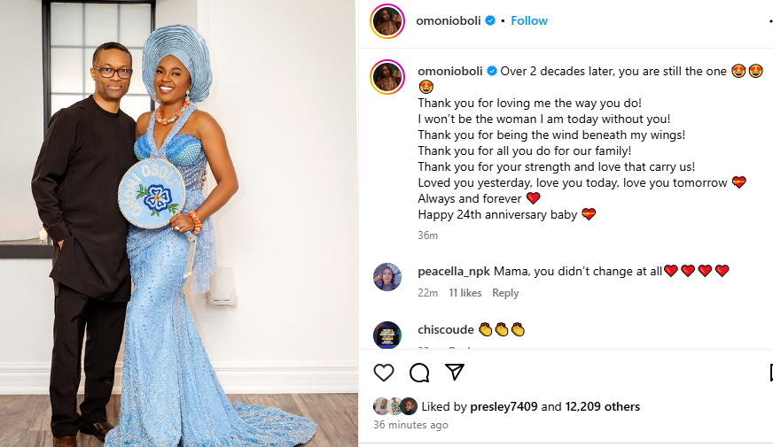 Actress Omoni Oboli and husband, Nnamdi, celebrate 24th wedding anniversary