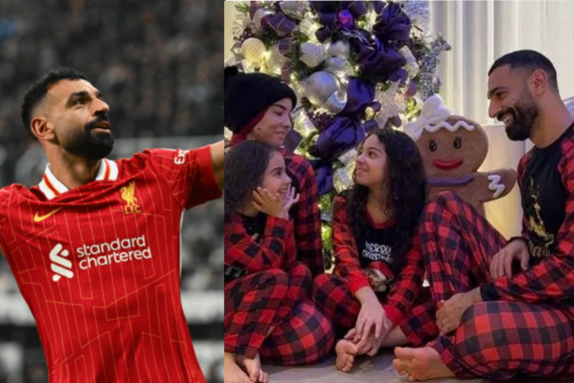 Footballer, Mohamed Salah shares Christmas picture with family