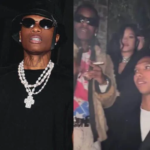 Wizkid spotted with Rihanna and ASAP Rocky at British fashion awards