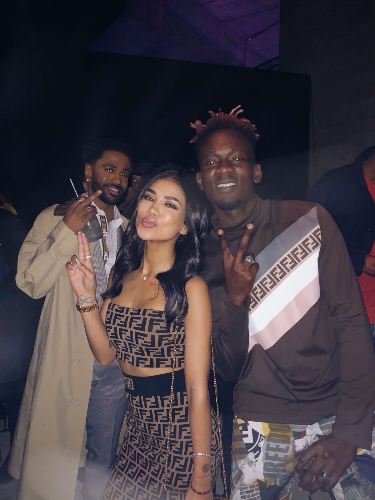 Mr Eazi Attends Fendi Party With Jhene Aiko And Big Sean