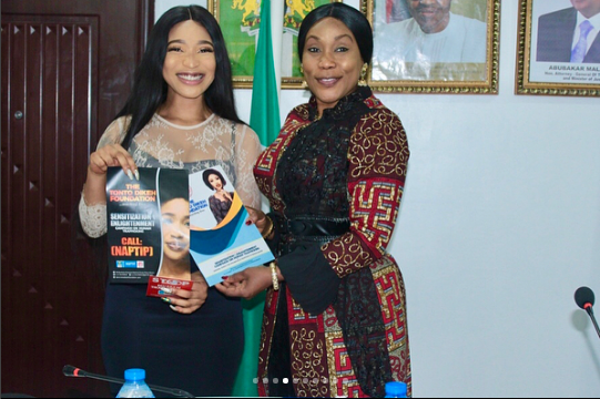 Tonto Dikeh Begins Her Fight Against Human Trafficking As She Becomes Ambassador For National Agency for the Prohibition of Traffic in Persons
