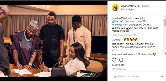 Davido And Chef Chi Signs New Cooking Show Deal