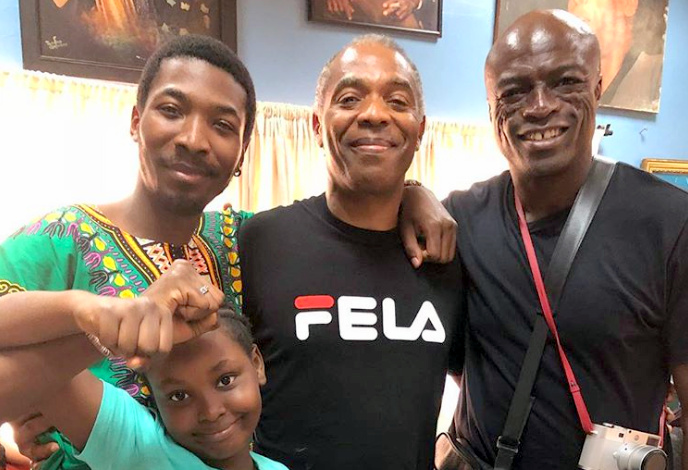 PHOTO: English Singer Seal Visits Femi Kuti At Afrika Shrine