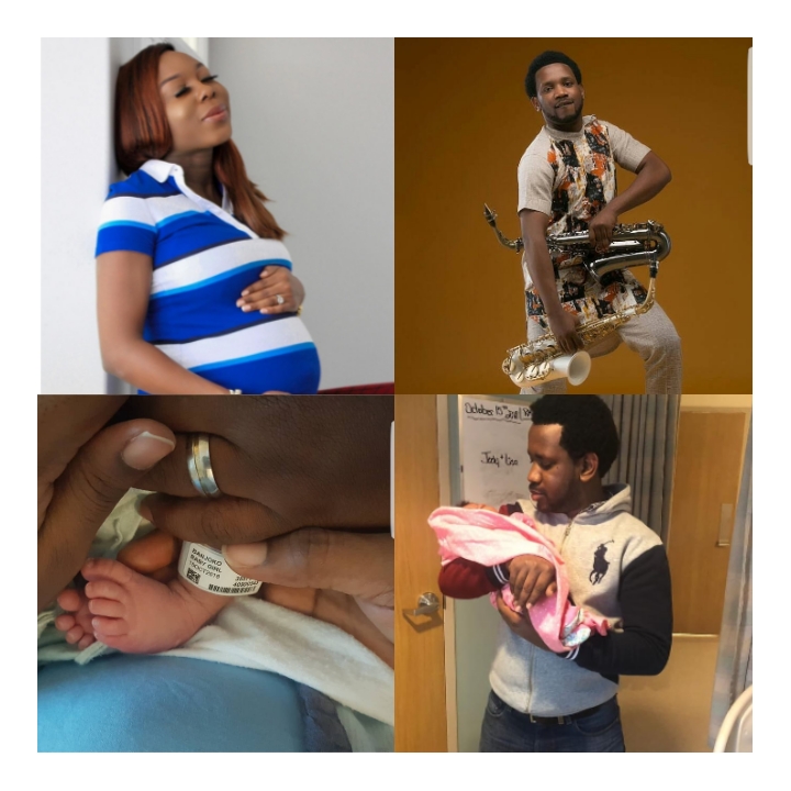 Nigerian Saxophonist “BeejaySax” welcomes a bouncing baby girl in Regina, Canada