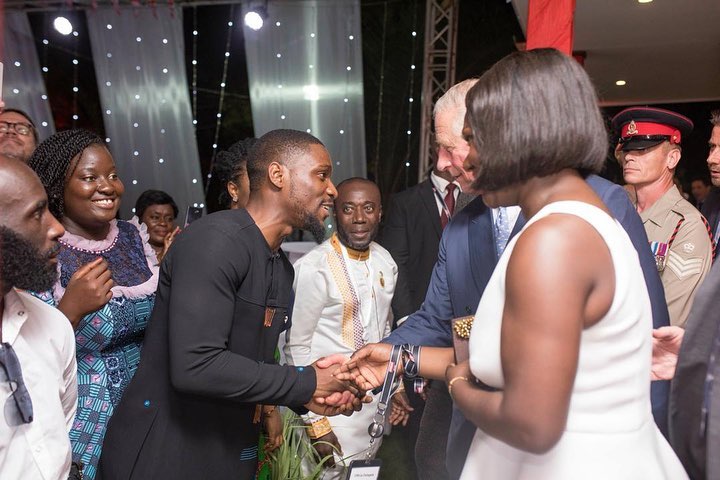 photos:#BBNaija Tobi Bakre Is Extremely Excited To Meet Prince Charles In Ghana